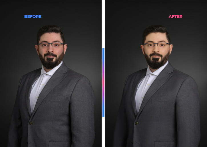 For Headshot Retouch before after