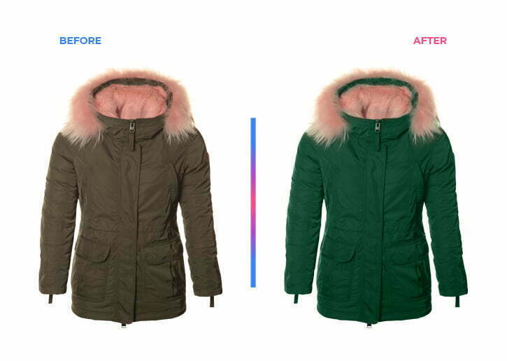 Apparel color Correction before after