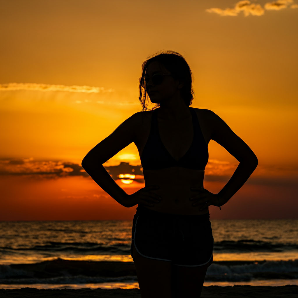 Dramatic Silhouettes Against a Fiery Sunset