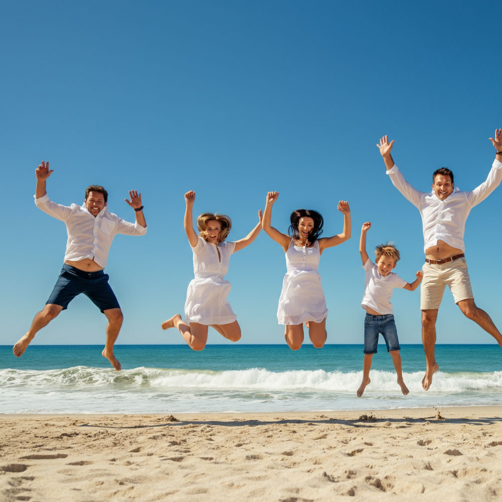 Jump Shot with Everyone Mid Air at beach2